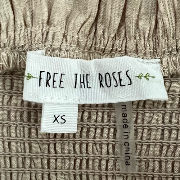 Anthropologie Free the Roses Tan Tiered Ruffle Smocked Waist Boho Mini Skirt - Picture 4 of 5